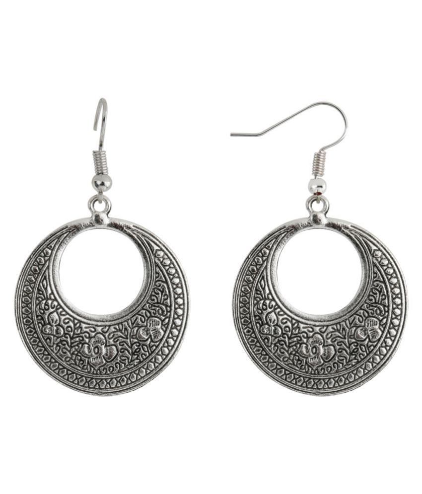     			Silver Shine Ethnic Silver Designer Chandelier Drop Earing For Girls And Women