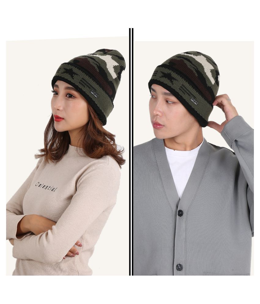 Edifier Woollen Winter Cap for Men & Women (Pack of 2)