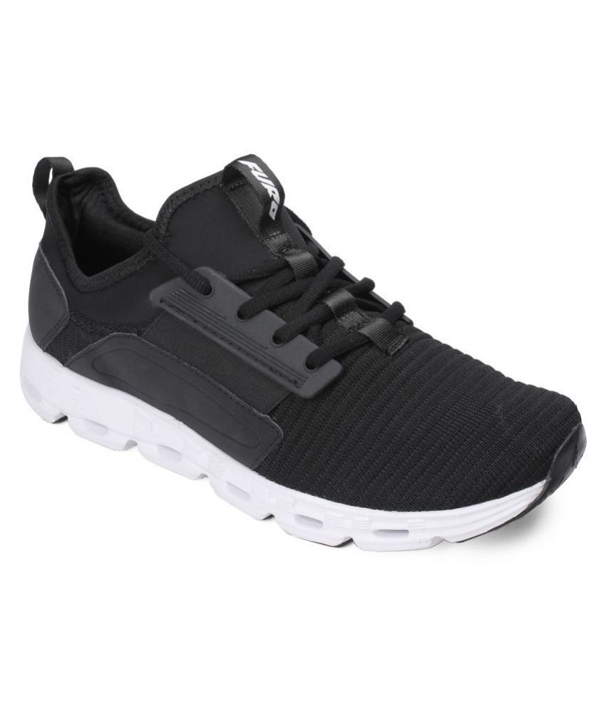     			FURO By Red Chief Black Running Shoes
