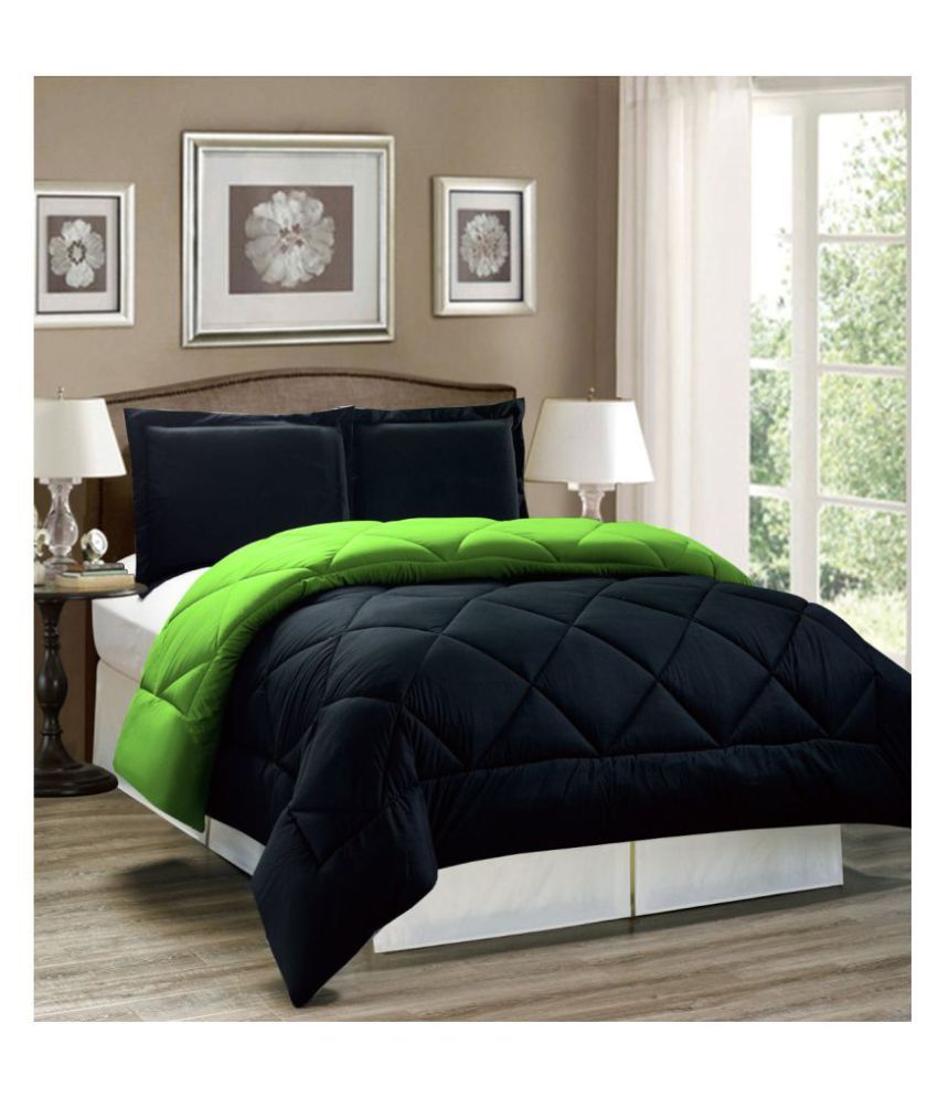 Quilt 'N' RAZAI Double Poly Cotton Black Plain Quilt Buy Quilt 'N