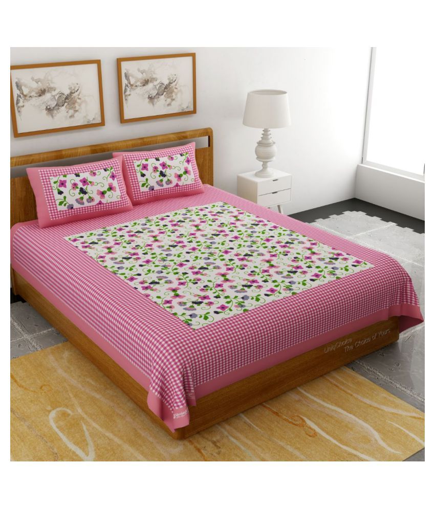     			Bombay Spreads Cotton Double Bedsheet with 2 Pillow Covers