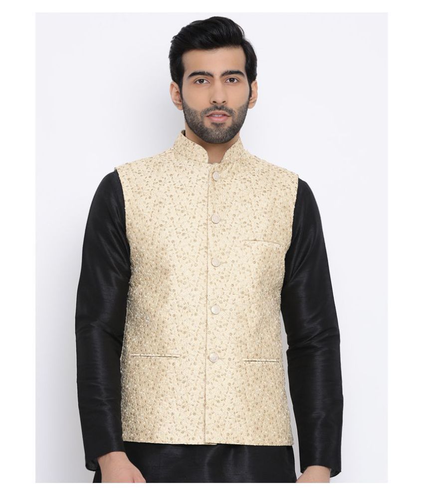 Namaskar Brown Silk Nehru Jacket Buy Namaskar Brown Silk Nehru Jacket
