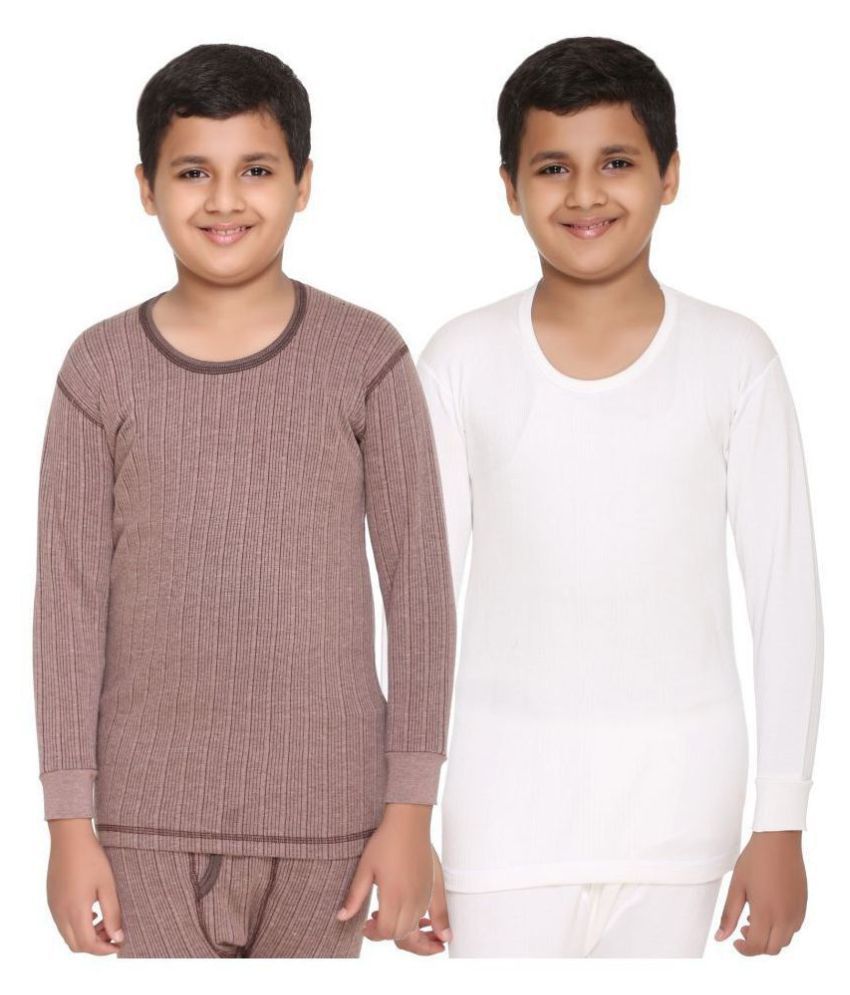     			Vimal Premium Blended Multicolor Thermal Top For Boys(Pack Of 2)