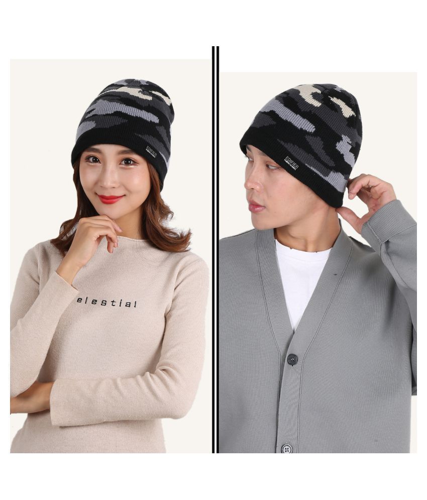     			Edifier Woollen Winter Cap for Men & Women (Pack of 1)