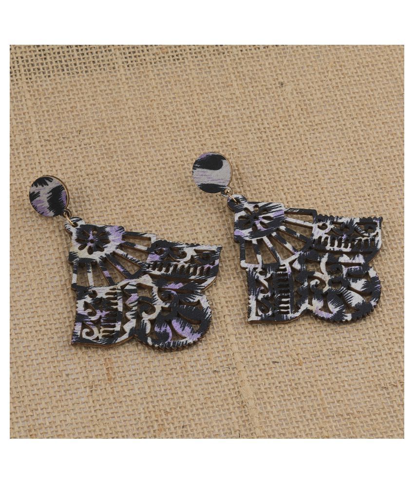     			SILVER SHINE Wonderful Attractive  Wooden Light Weight  Earrings for Girls and Women.