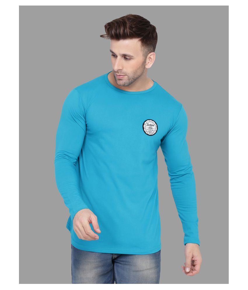     			Tfurnish Cotton Blend Turquoise Solids T-Shirt