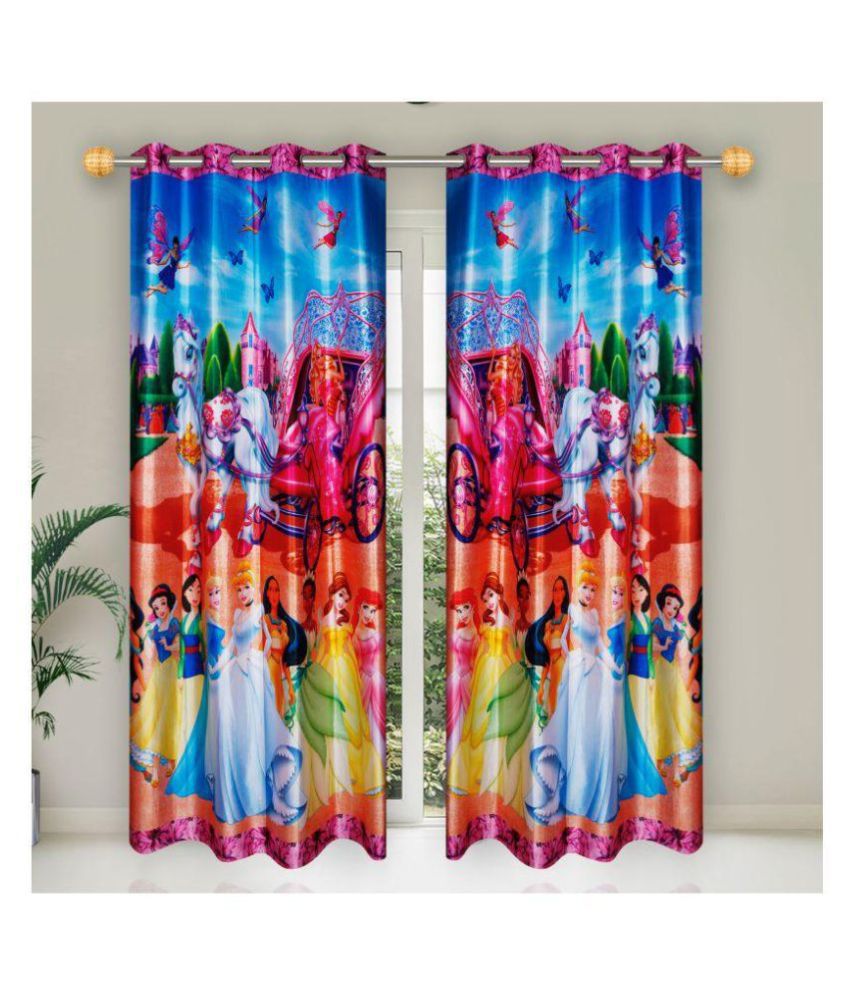    			E-Retailer Single Long Door Semi-Transparent Eyelet Polyester Curtains Multi Color