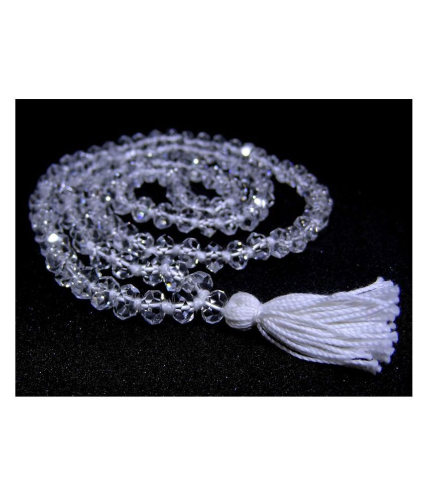     			DEV RATNA Kendra Original/ Rock Crystal Quartz(Sphatik)Mala 5 Mm Diamond Cut 108 +1 Beads Rosary