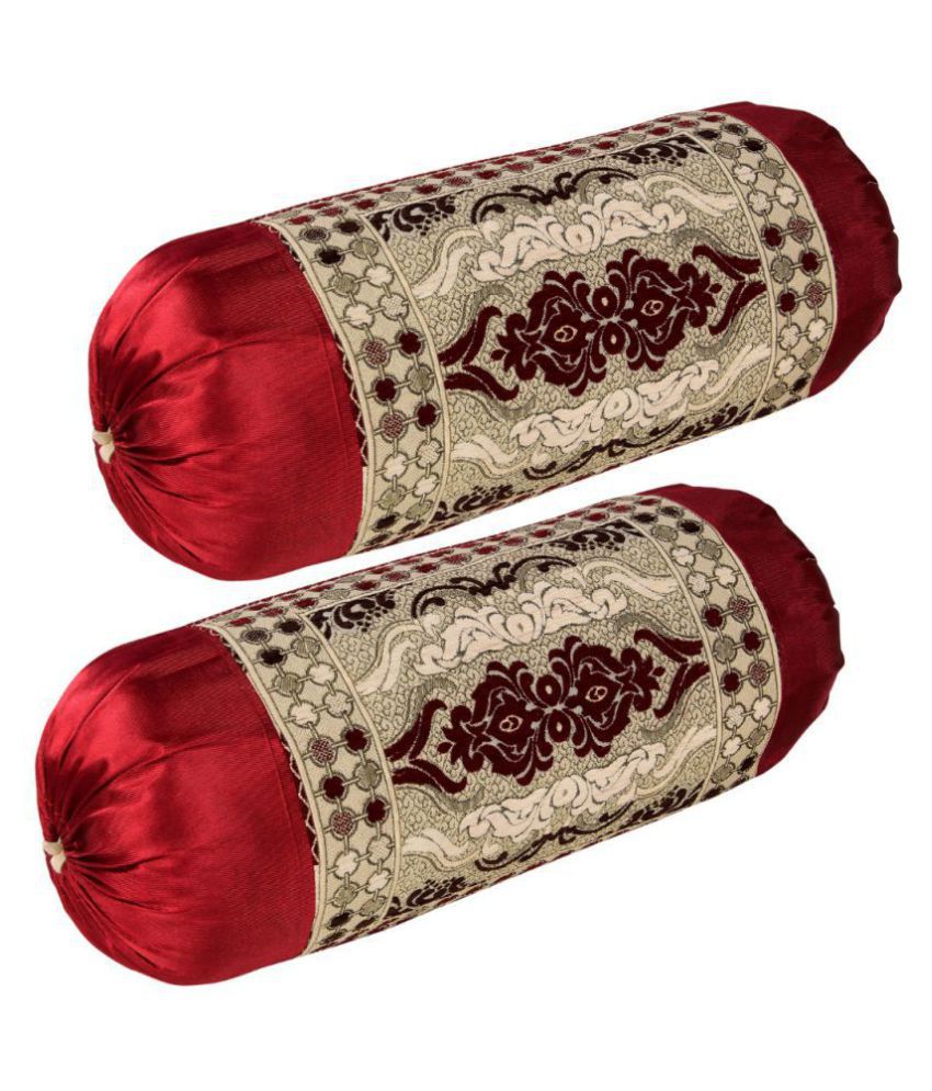 Mahaluxmi Creations Set of 2 Velvet Bolster Covers ( 16 In X 32 In )