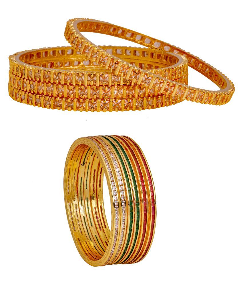 Manikya Traditional Bengali Bangles Copper with 24ct Gold Plated (Set