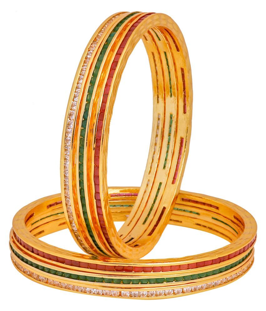 Manikya Traditional Bengali Bangles Copper with 24ct Gold Plated (Set