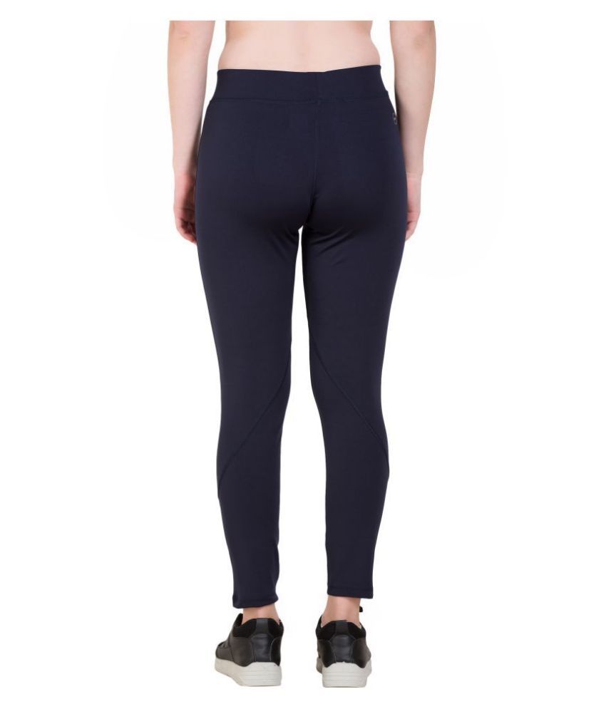 puma navy polyester lycra trackpants