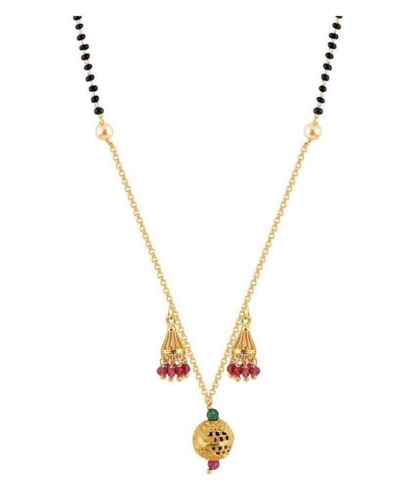     			SILVER SHINE Attractive Gold Plated Chain Pandent Designer Mangalsutra For Women