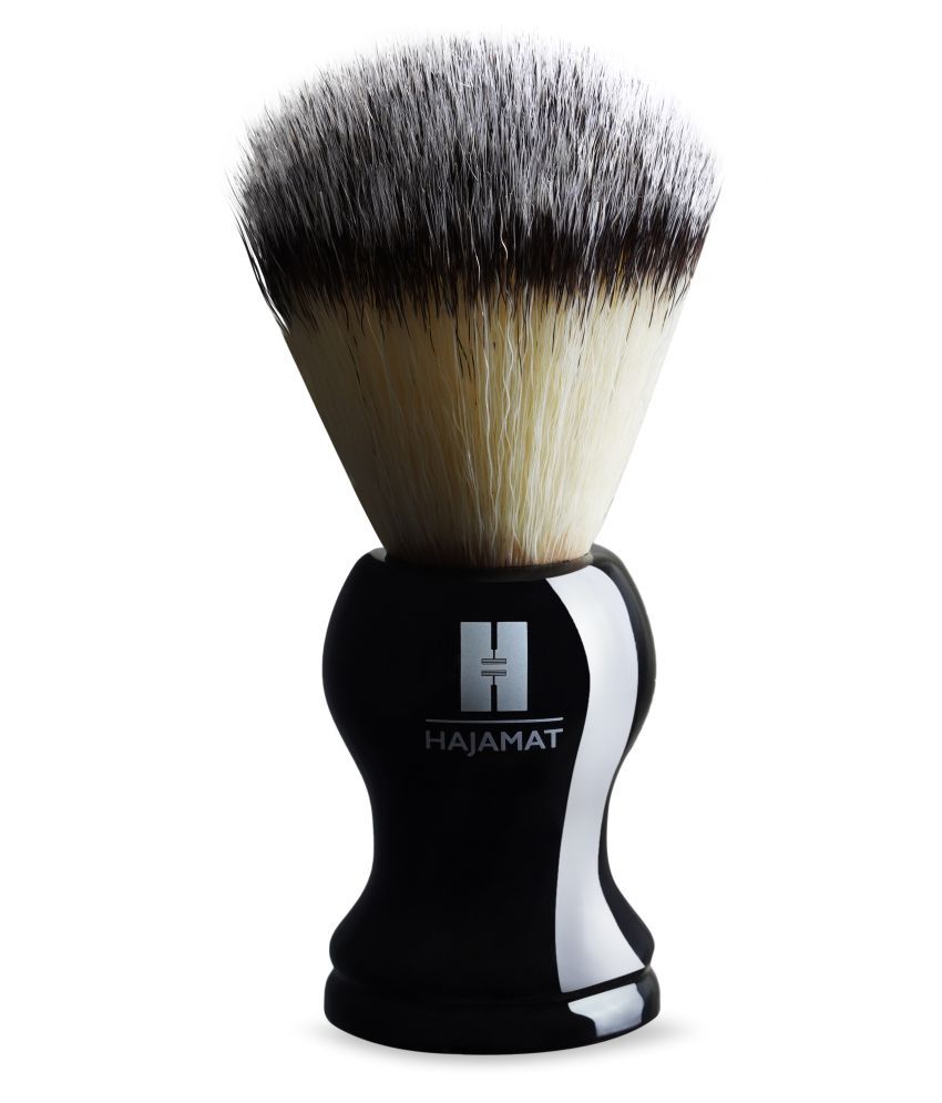 Hajamat Luxurious Black Shaving Brush| Premium Resin Handle|Cruelty Free Ultra Soft Imitation Badger Bristles|Double Toned Super Absorbent Hair Bristles