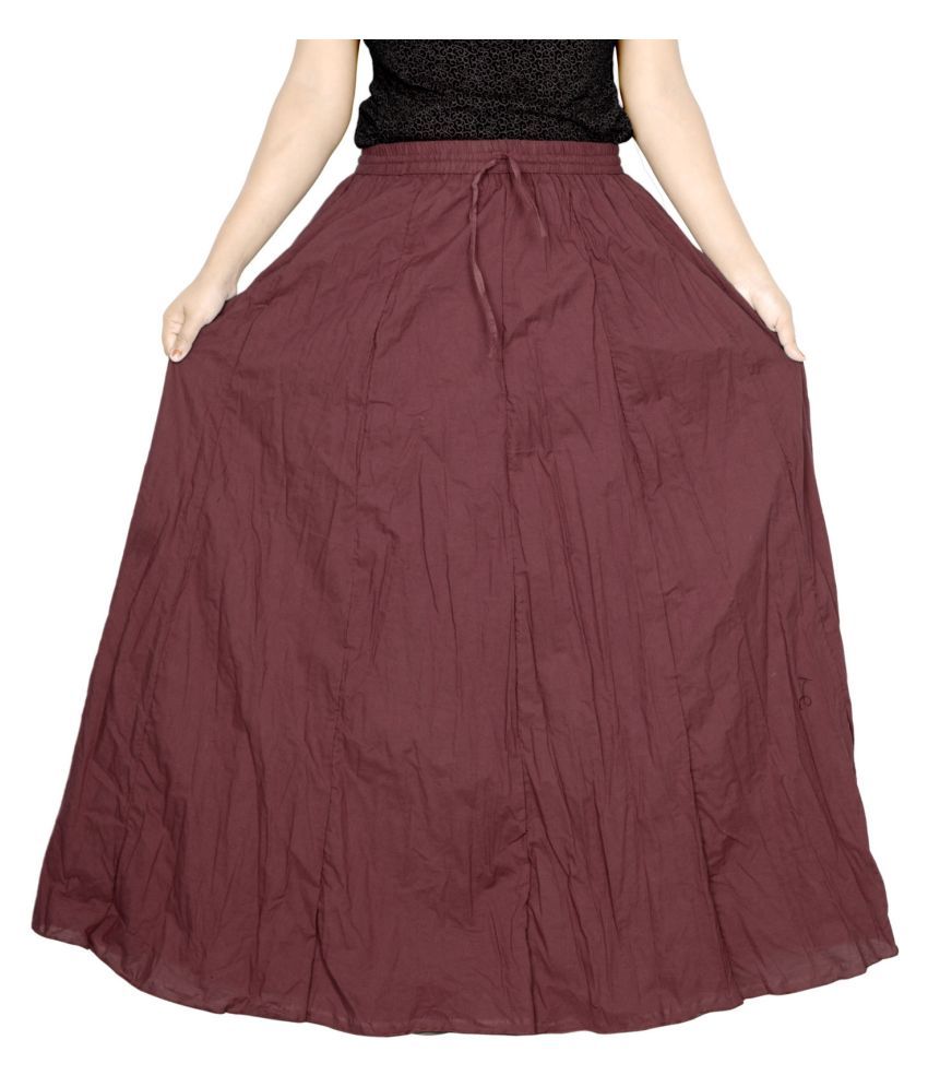Buy Sttoffa Cotton Broomstick Skirt Brown Online at Best Prices in
