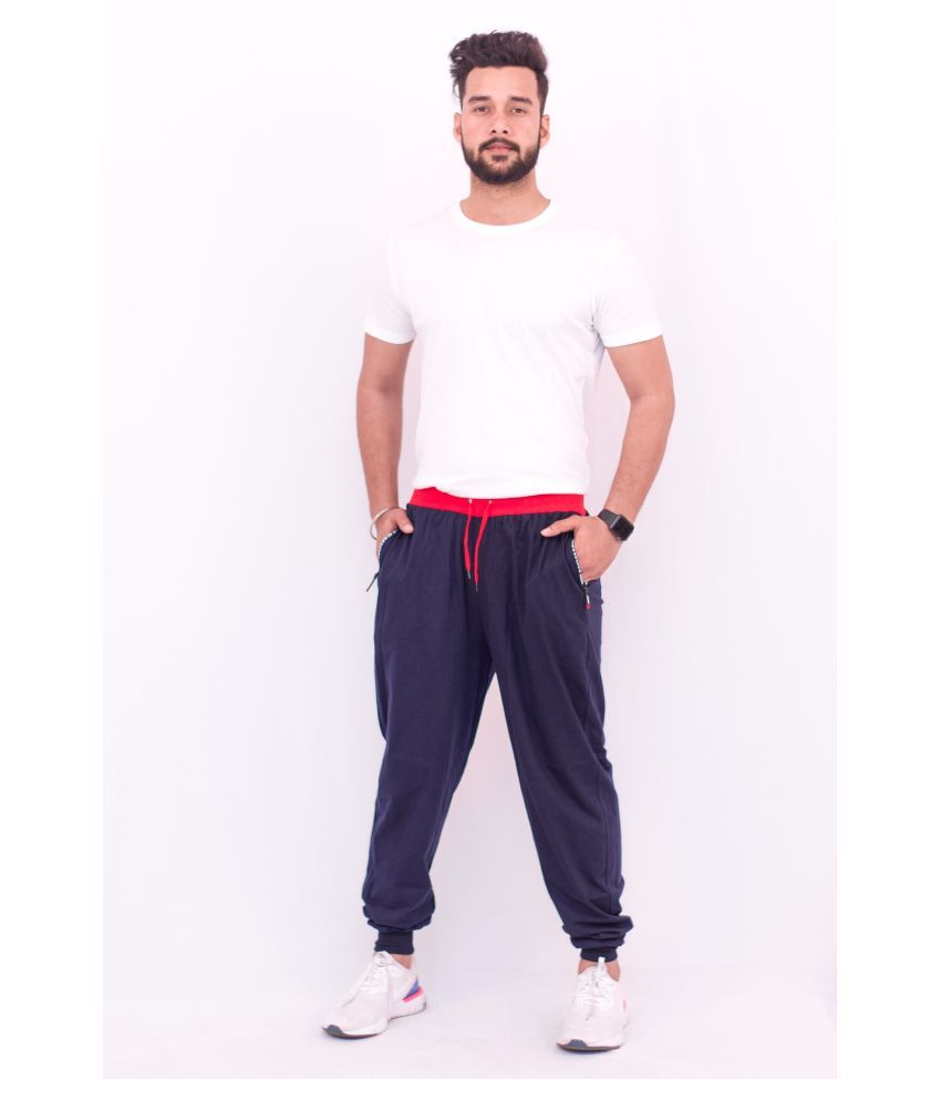 blue cotton joggers