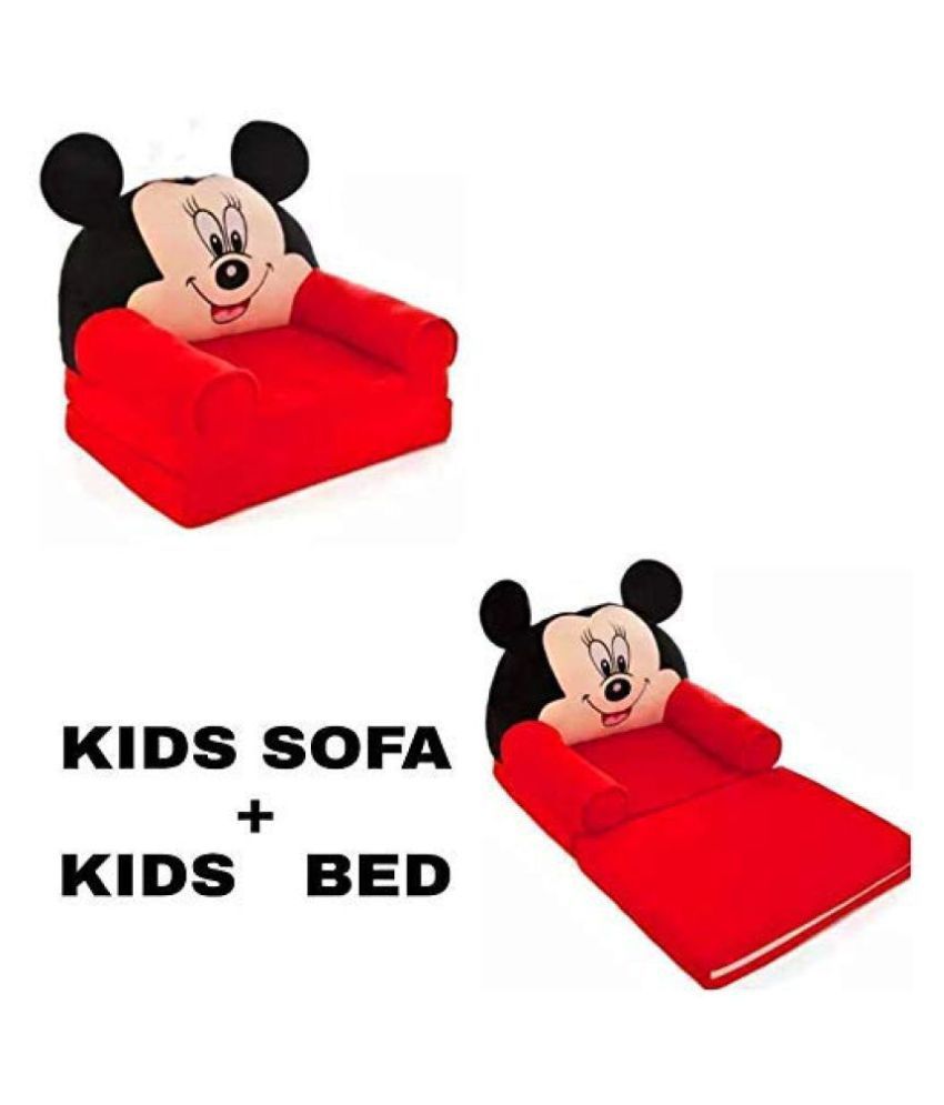 daa best mickey mouse baby sofa cum bed and chair for kids comfort  redblack