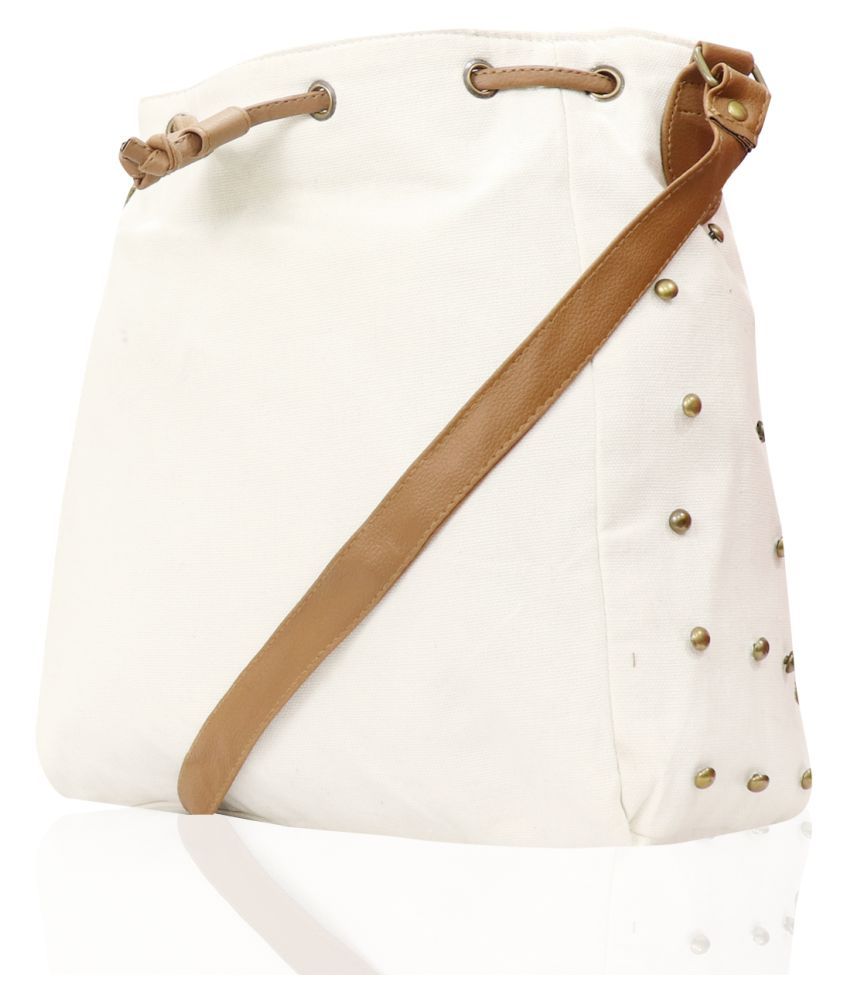 INDOFAS White Canvas Sling Bag Buy INDOFAS White Canvas Sling Bag