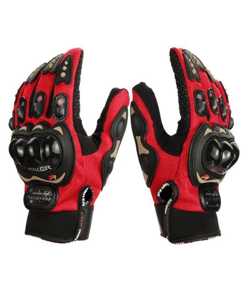 pro biker gloves red