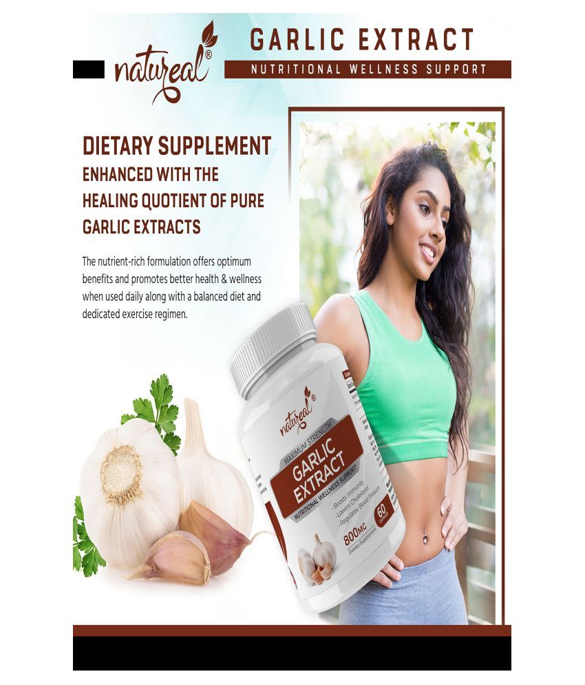 Natureal Garlic Extract 800mg for Cardiac Wellnes 180 no.s Capsule Pack