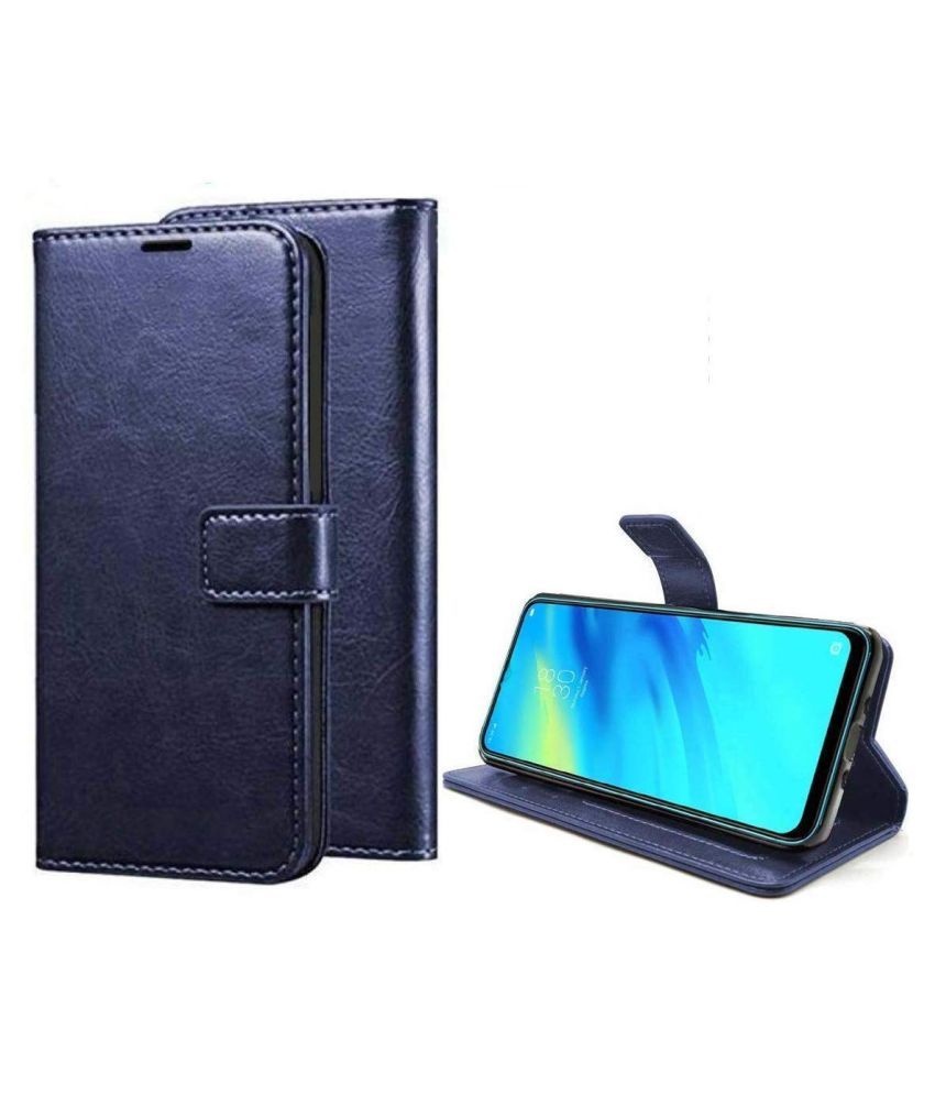 Samsung Galaxy M30s Flip Cover by ClickAway Blue Premium Vintage Look