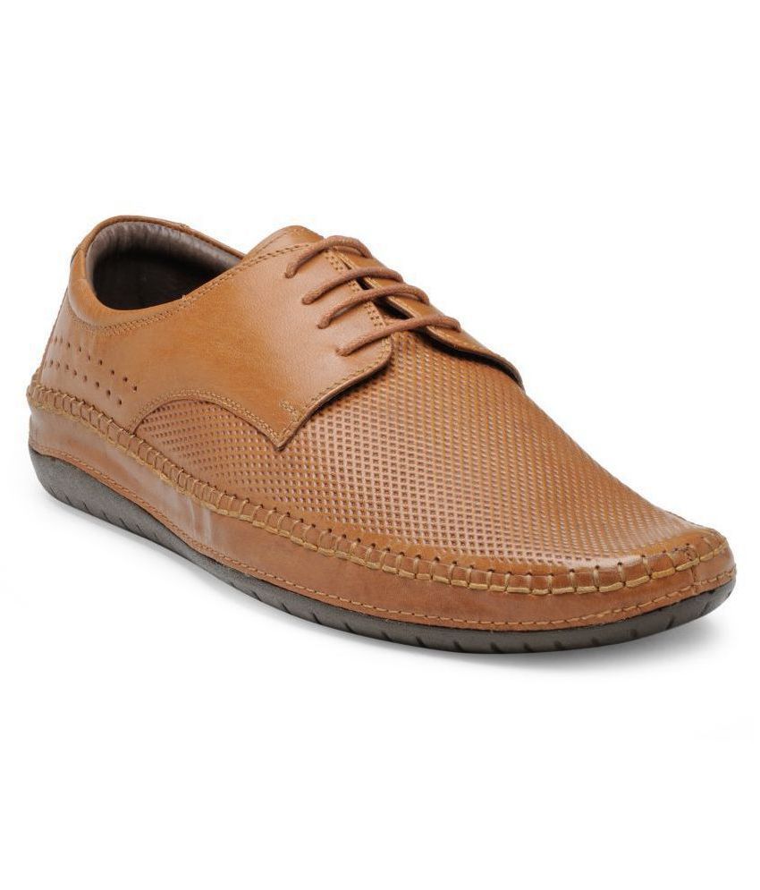 franco leone tan derby shoes