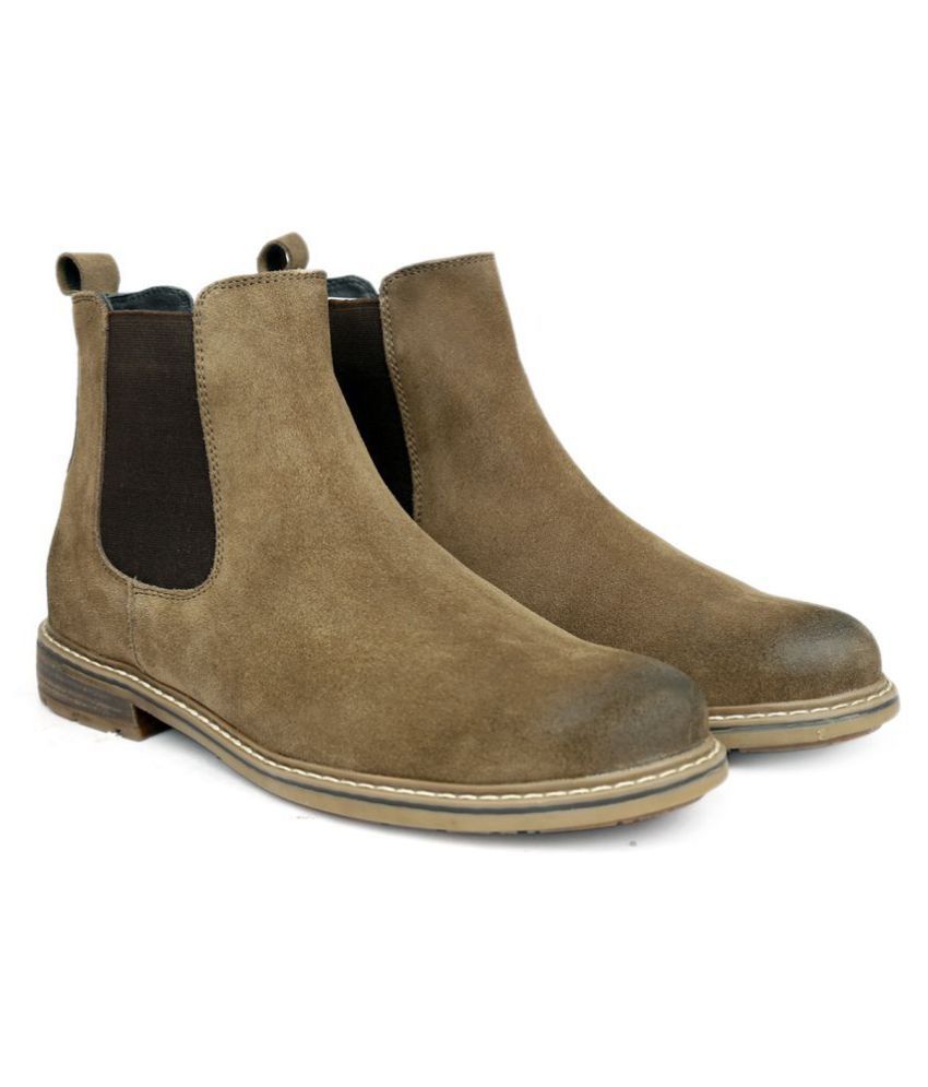 olive chelsea boots women's