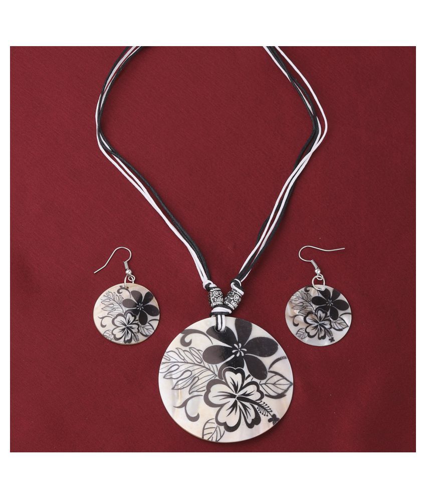     			SILVER SHINE Party Wear Different Designe Round Pendant Set For Women Girl