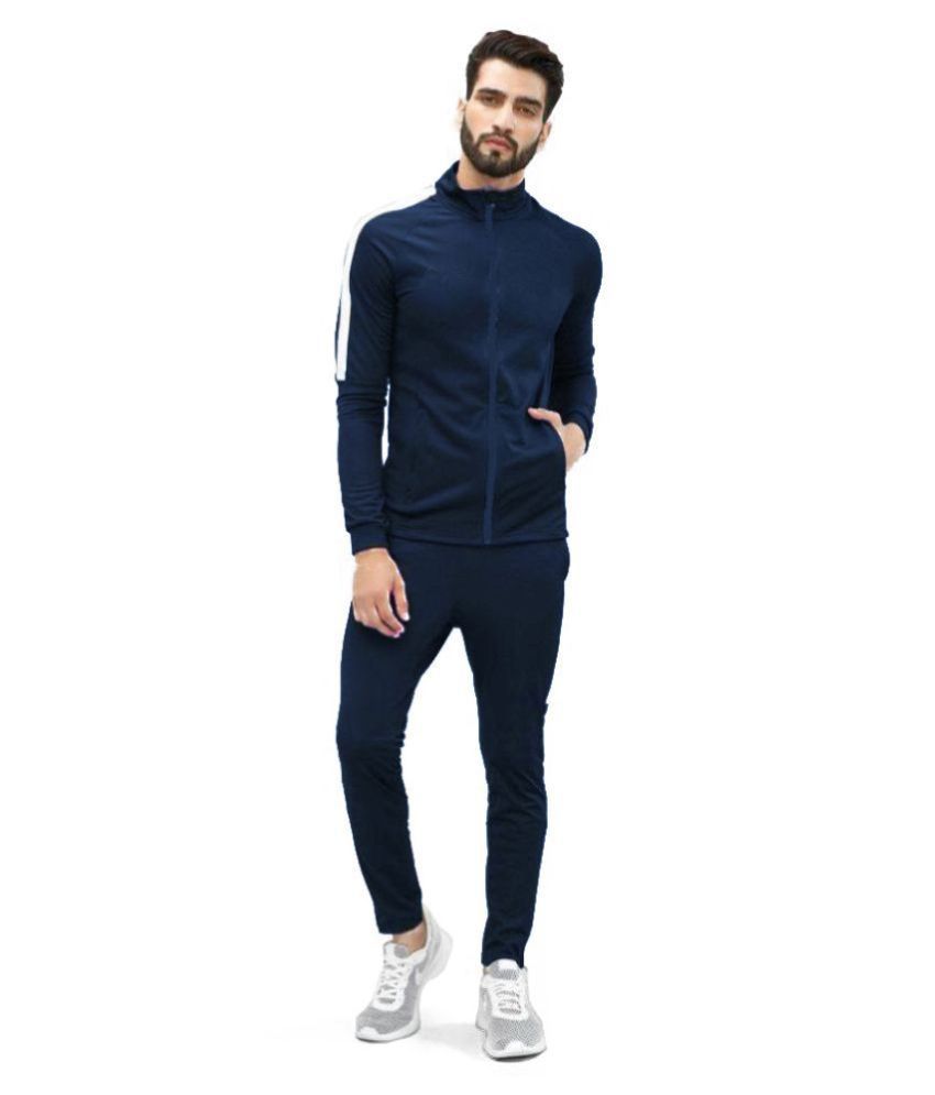 Polyester Lycra Stretchable Tracksuit for training and workout - Buy ...