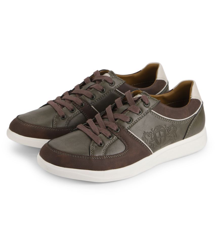 red tape brown leather sneakers