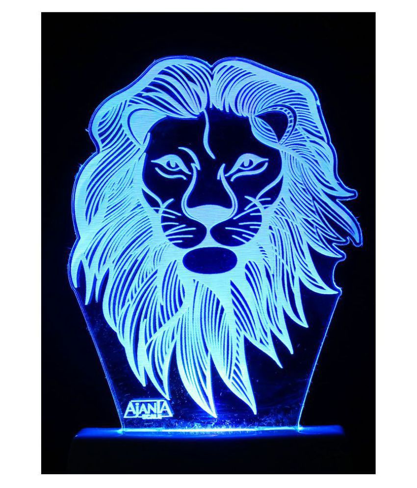     			SUPER AJANTA 2024 Lion Face 3D Night Lamp Multi - Pack of 1