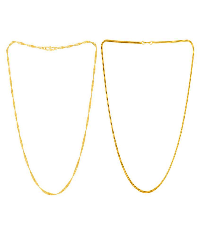     			Shine Art - 22kt Gold Plated Chains Combo ( Pack of 2 )