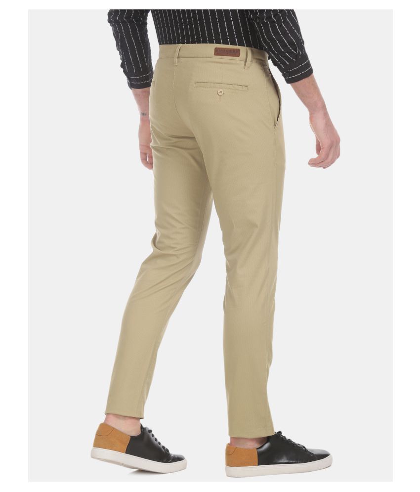 Ruggers Beige Slim -Fit Trousers - Buy Ruggers Beige Slim -Fit Trousers ...