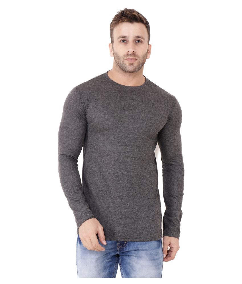     			Tfurnish Cotton Blend Grey Solids T-Shirt