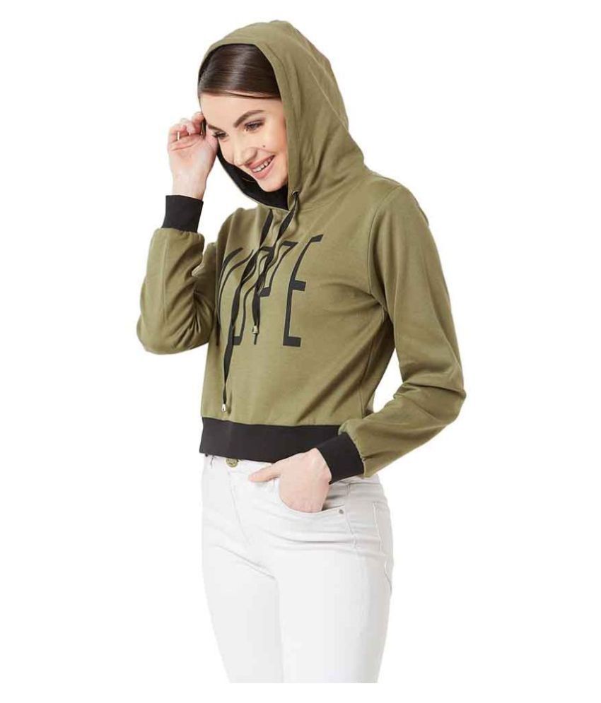     			Miss Chase Cotton Green Hooded Sweatshirt