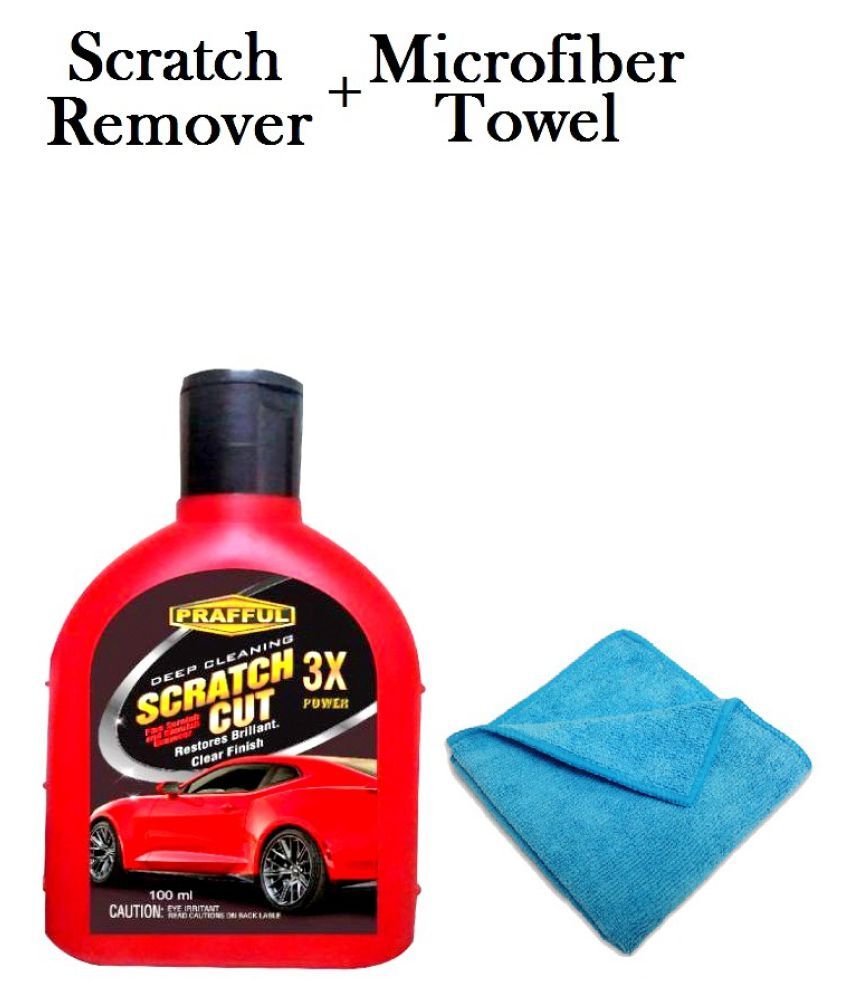 Prafful Car & Bike Scratch Remover 100Ml and Multi Colour Microfiber