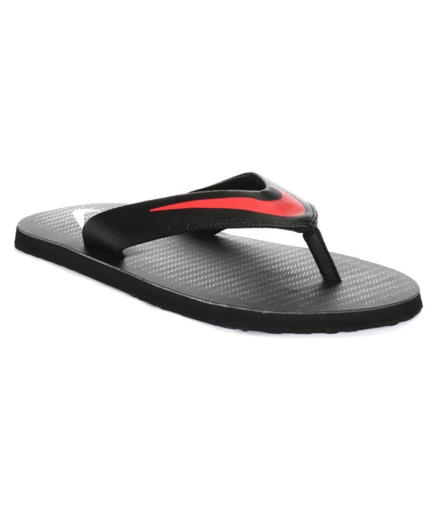 nike logo thong flipflop in black