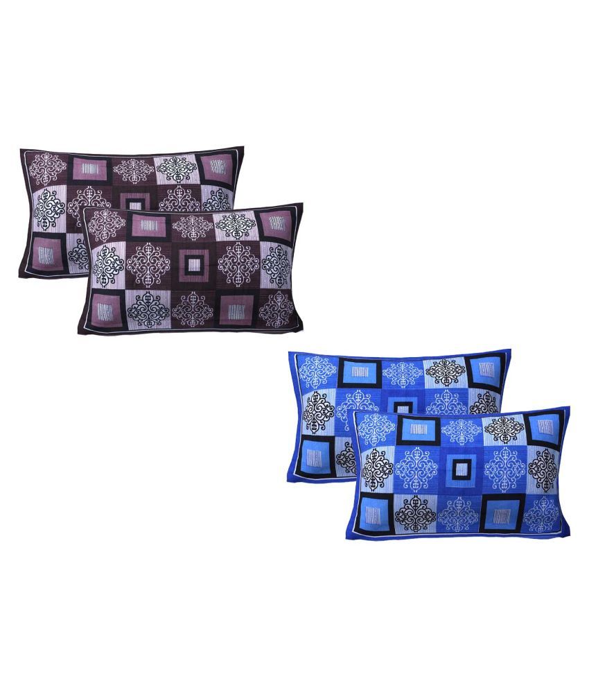     			AJ Home Pack of 4 Cotton Multi Pillow Cover (17 X 27 Inch)