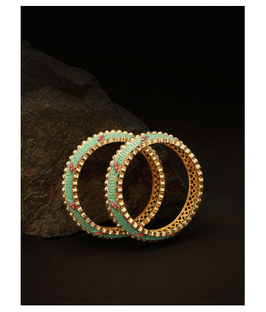     			Priyaasi Latest Design Multicolor Coloured Stone Gold Plated Bangles for Women and Girls