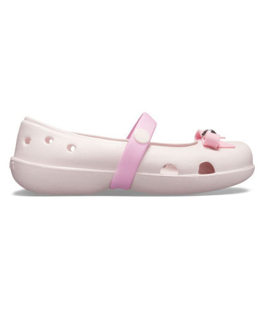  Crocs  Girls  Pink  Keeley Charm Flat Sandals  205487 6PI 