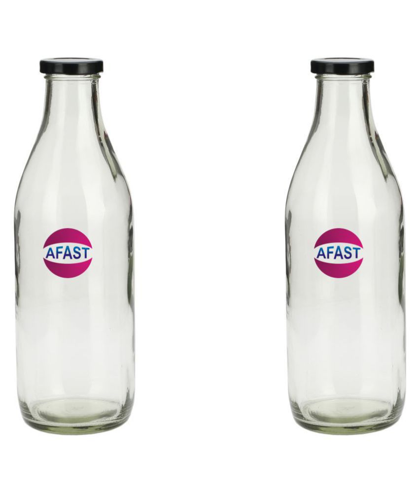     			Somil Glass Storage Bottle, Transparent, Pack Of 2, 1000 ml