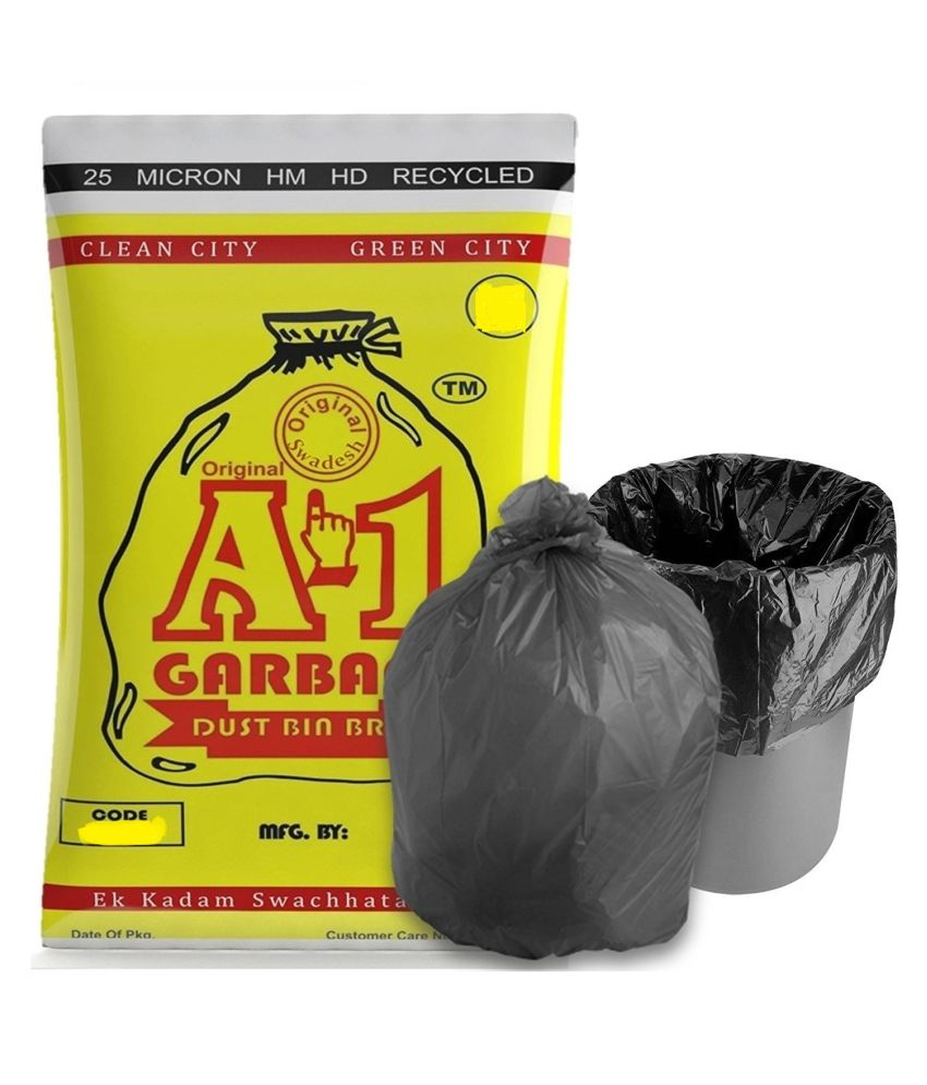 A1 Garbage Bag Dustbin Bag Black Medium Size 19*21 Compostable