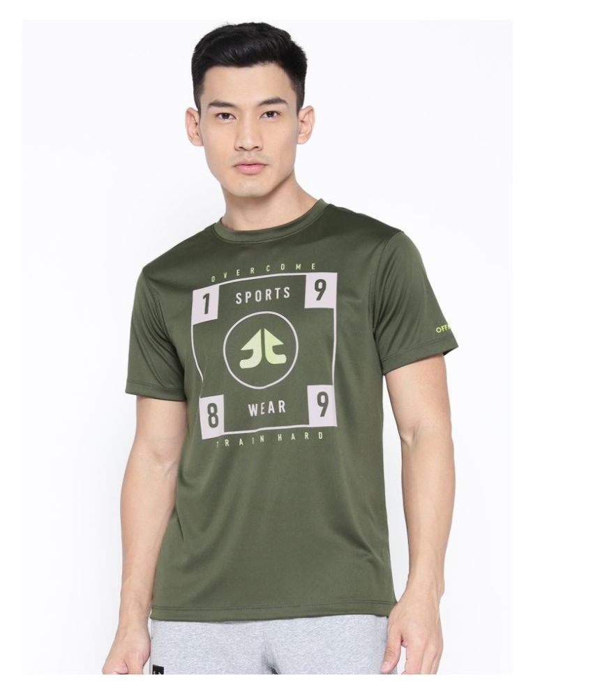     			OFF LIMITS Olive Green Polyester T-Shirt