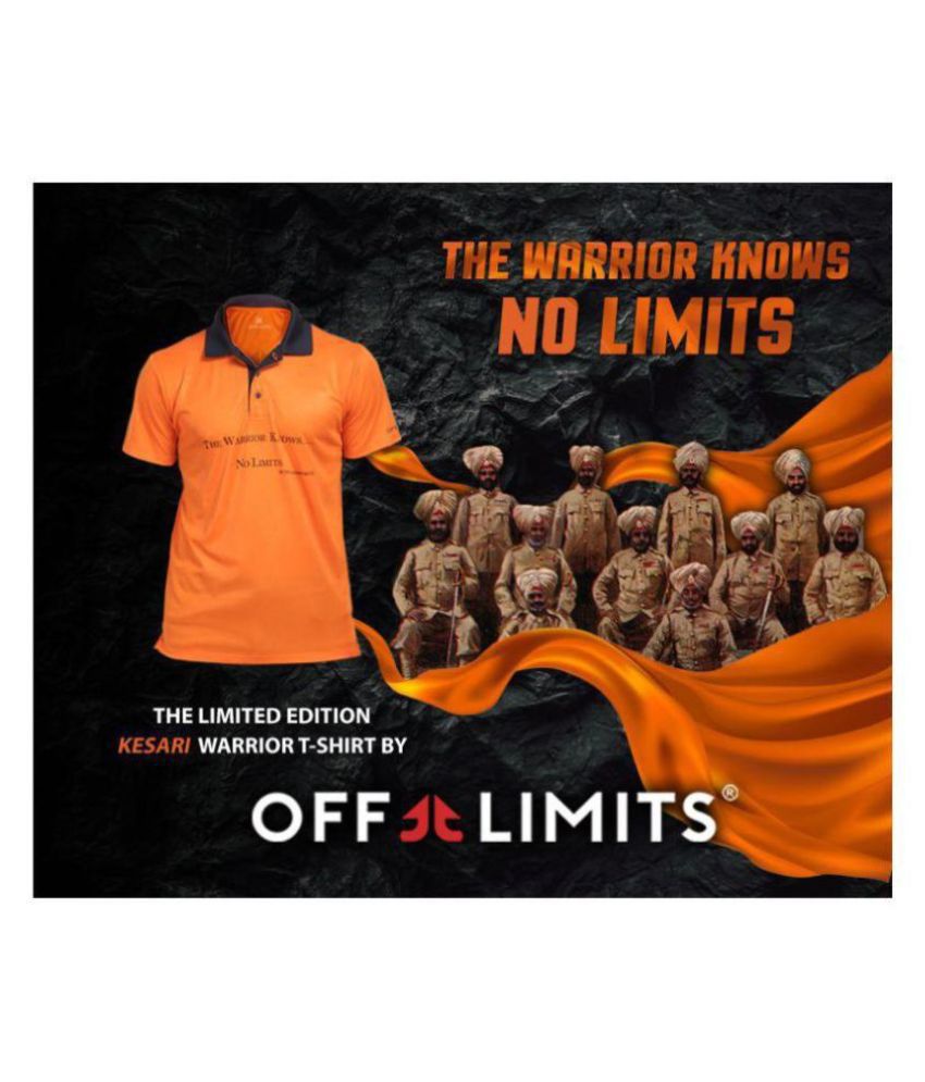     			OFF LIMITS Orange Polyester Polo T-Shirt