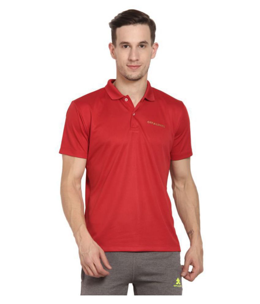     			OFF LIMITS Red Polyester Polo T-Shirt