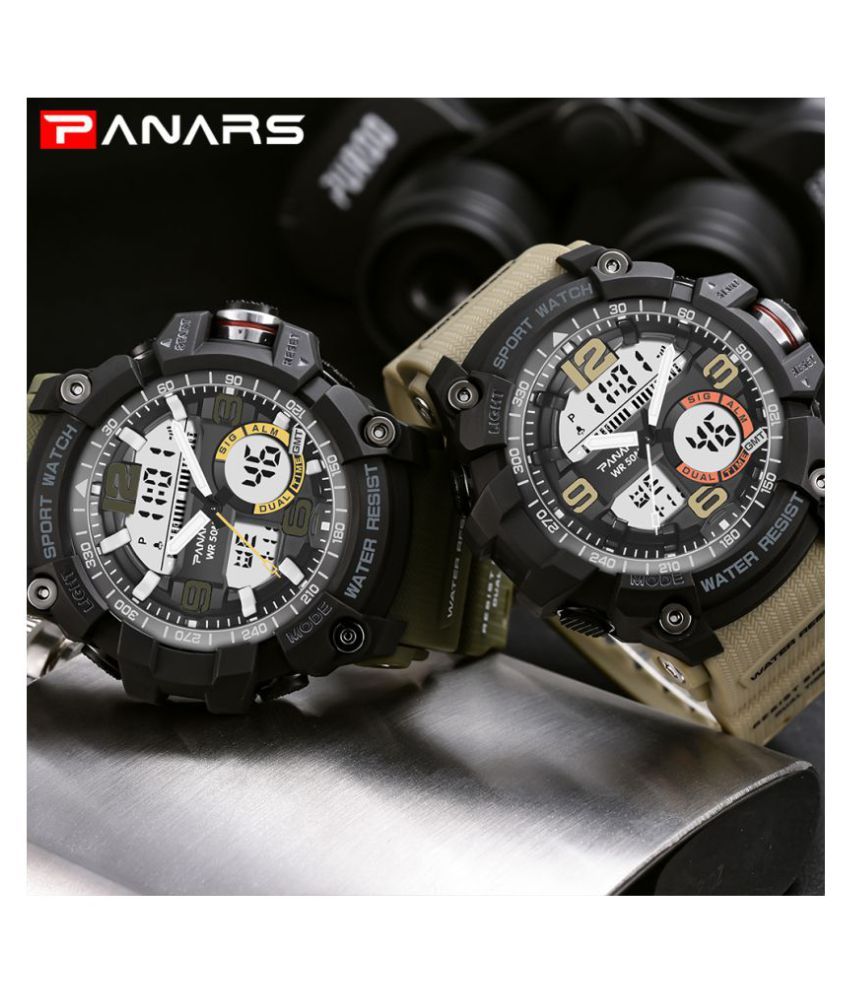 PANARS PNRS-8010-Green Silicon Analog-Digital Men's Watch - Buy PANARS PNRS-8010-Green Silicon ...