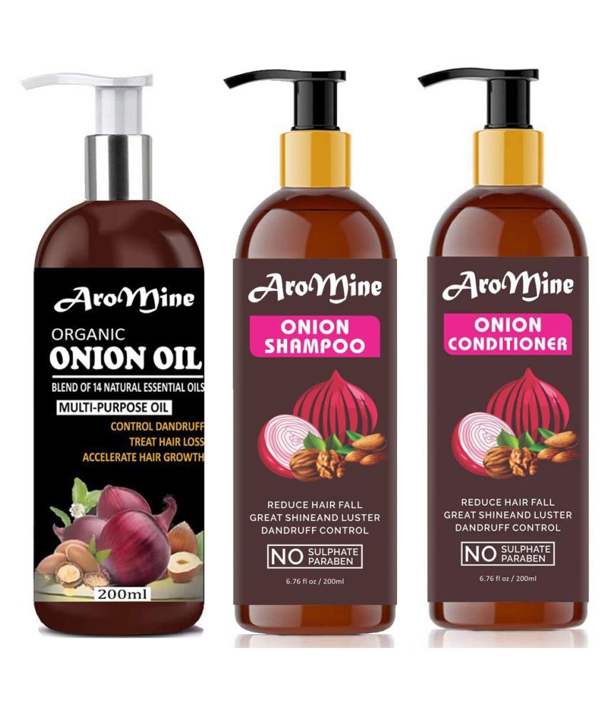     			Aromine ONION Oil & ONION Shampoo & ONION Conditioner For Hair 600 mL