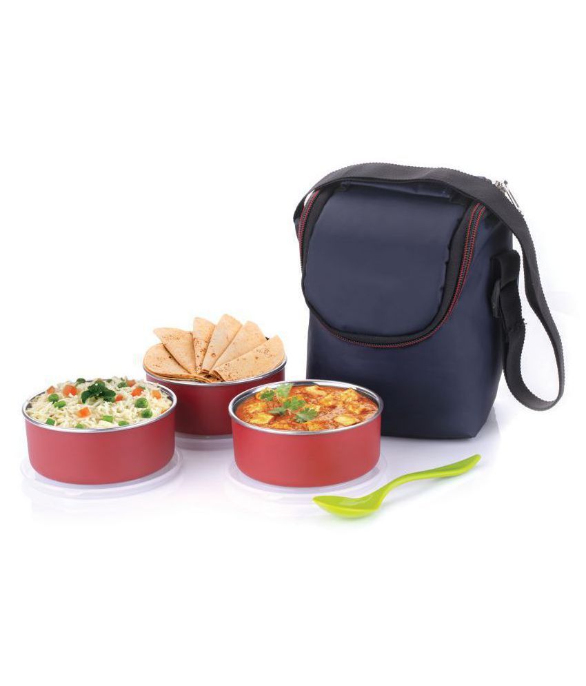     			Analog kitchenware Pink Steel Lunch Box