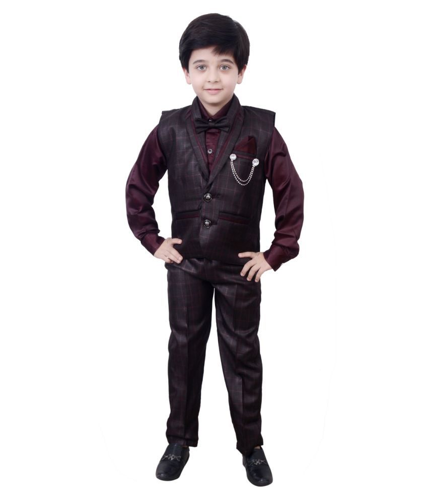     			Arshia Fashions Boys Waistcoat Suit Set