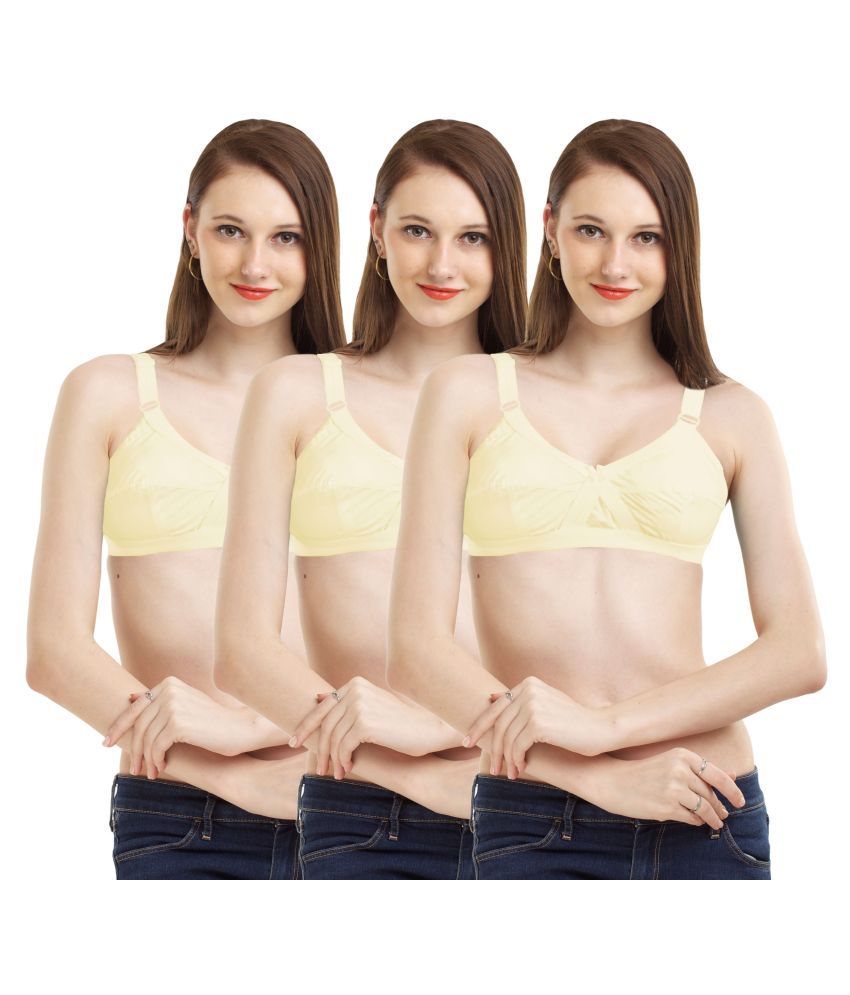     			Madam Pack of 3 Cotton Non Padded Women's Everyday Bra ( Multi Color )